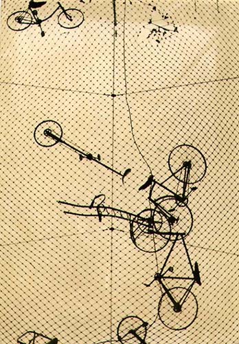 Untitled (Bicycles on Fence)