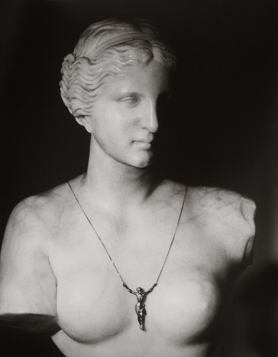 Marcel Marien - Still Life of Marble Female Bust with Crucified Christ