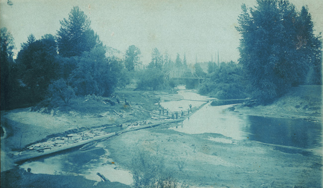 Anonymous - Chehalis River near Chehalis, Showing Boom for Catching Shingle Bolts
