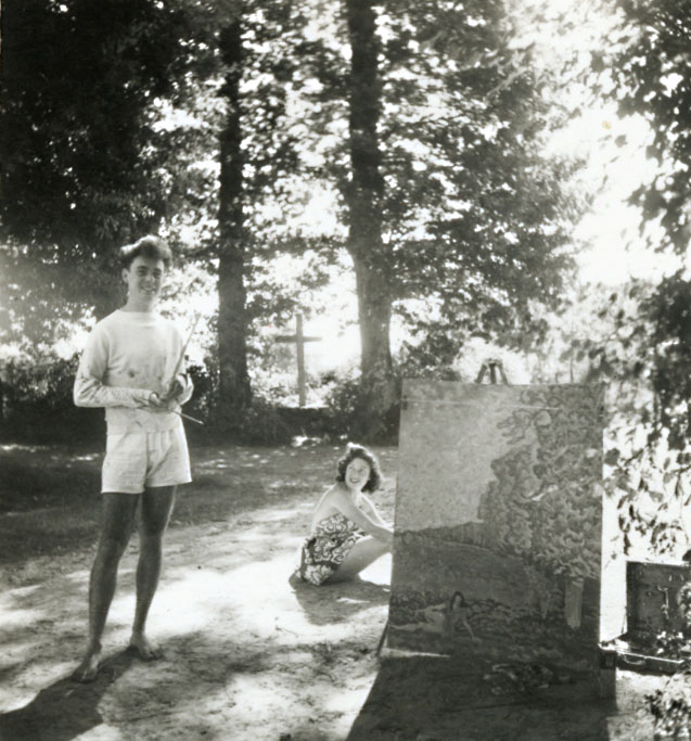 Jacques-Henri Lartigue - Lartigue's Son, Dani, and daughter, Huguette Sabouret ,at Château des Essarts, Veyvialle, France