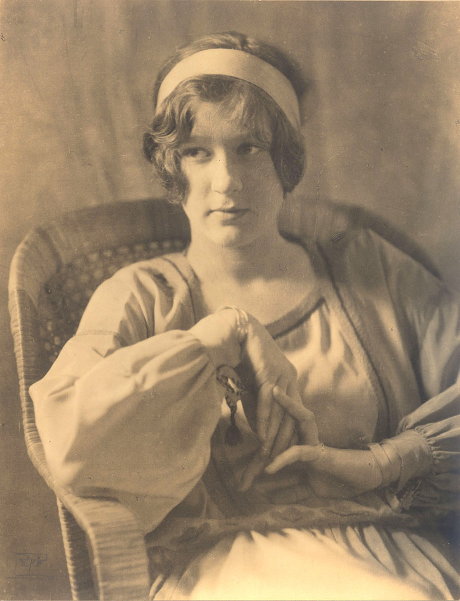 Eva Watson-Schütze - Untitled (Young Woman with Headband in Wicker Chair) Eva Watson-Schütze - Untitled (Young Woman with Headband in Wicker Chair)
