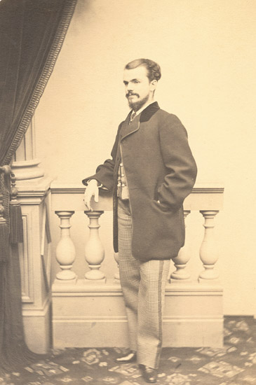 Duc de Massa - Standing Self Portrait next to Balustrade