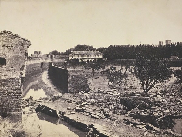 Édouard Baldus: Ramparts Destroyed by the Flood, Avignon, France. Salt print from paper negative, 13-1/4 x 17-1/2 in. (338 x 446 mm), 1856.